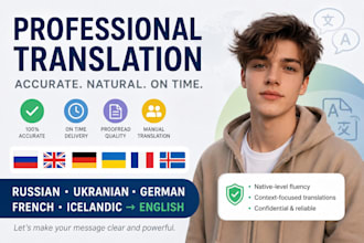 provide high quality english and other language translation
