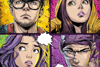 illustrate comic book cartoon comic strip comic