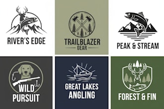 design draw outdoor fishing art and hunting t shirt logo