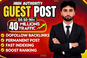 do SEO guest post backlinks and publish news article, high da guest post service