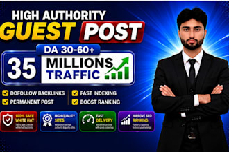 do SEO guest post backlinks and publish news article, high da guest post service