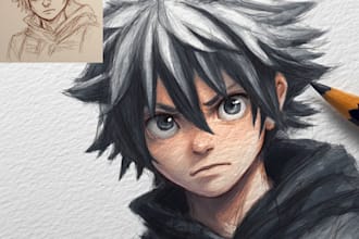 draw anime characters in cool pose for you