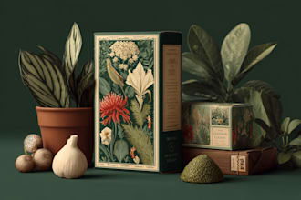 draw botanical illustration for packaging and label design