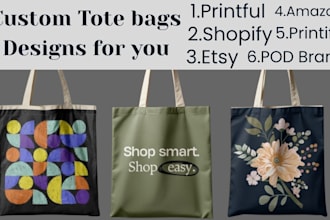 create custom designs for tote bags, shopping bags and mugs