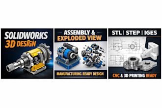 design machine parts, tools, and assemblies in solidworks
