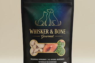 design professional pet food packaging and minimalist label