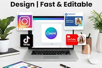 design simple instagram posts, banners and flyers in canva