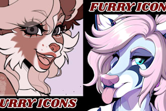 design anthro character icon furry headshot furry pfp nsfw furry icon commission
