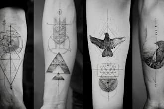 make a geometric tattoo design
