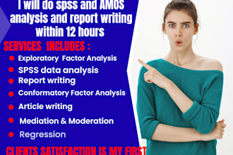 do spss regression, mediation, SEM  analysis within 12 hours