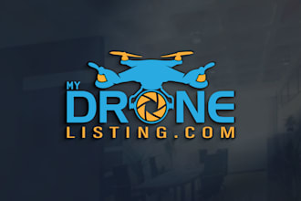 design 3d modern drone, photography, camera, logo design