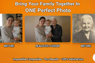 create realistic family photo composites from separate pictures