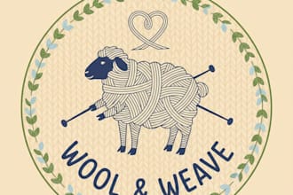 design a cozy and creative knitting logo for your brand
