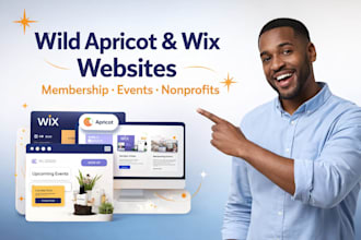 design wild apricot membership website, wix nonprofit website event website