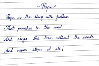 write anything in my beautiful cursive handwriting