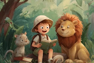 create magical and professional children book illustration