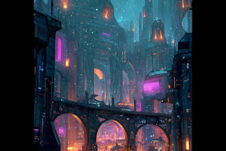 design cyberpunk futuristic city illustration