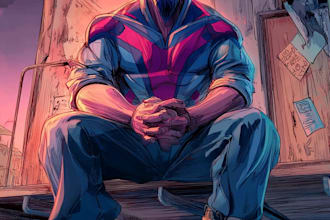 design for superhero comic book cover and illustration