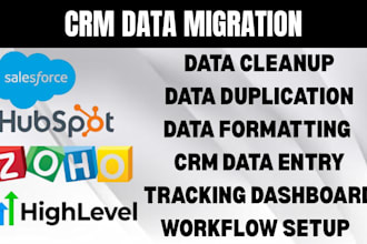 do salesforce, hubspot, zoho data migration cleanup, duplication standardization