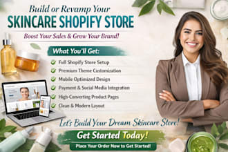 do skincare shopify dropshipping store spa makeup shopify store design