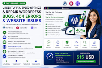urgent wordpress bug fix website repair speed optimization