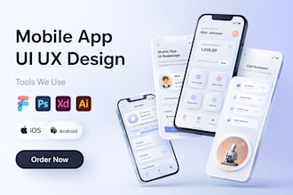 design android and ios app UI in figma