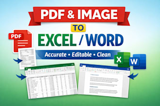 convert PDF or images to editable excel or word files