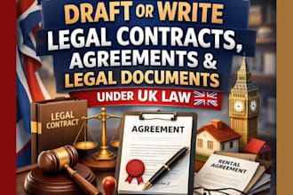 write or draft legal contract, legal agreement, legal documents, legal writing