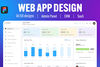 design web app, dashboard, CRM, saas, admin panel UI UX in figma