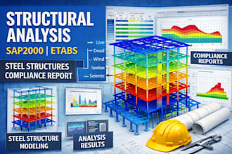 do structural analysis in sap2000, etabs for steel structure compliance report