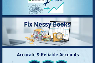 set up, clean up, and reconcile your quickbooks or xero