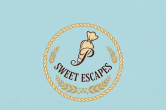 design a creative and professional pastry bag logo for your brand