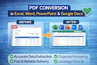 convert PDF to excel, word, powerpoint, and google docs with high accuracy