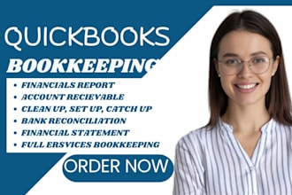 fix quickbooks yearly cleanup,  online bookkeeping setup, qbo catchup account
