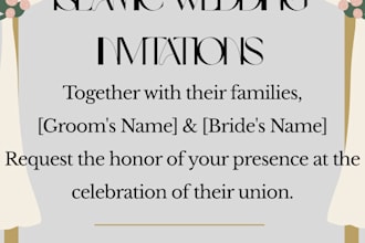 design professional and elegant islamic wedding invitations
