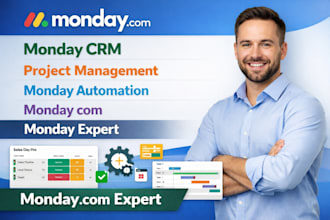 set up monday com CRM and monday automation workflow