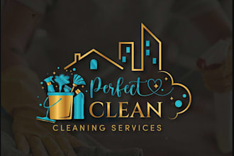 design house clean , janitorial, commercial cleaning logo