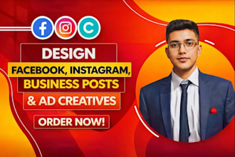 design facebook,instagram,business posts and ad creatives