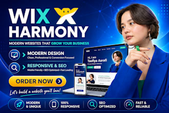 design or redesign wix harmony website with modern responsive layout