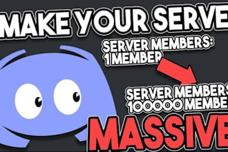 growth, advertise, boost your discord server, real organic active member