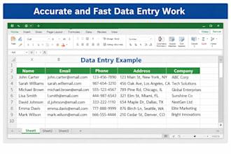 do data entry in excel, google sheet