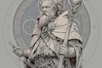 design cinematic dnd character line art