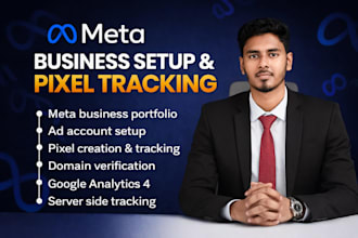 setup or fix meta business portfolio pixel ad account domain verification