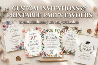 design your invitation cards for a printable party event for any occasion
