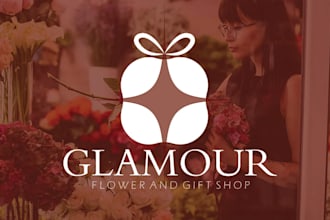 design a creative and attractive gift box logo for gift shop brand