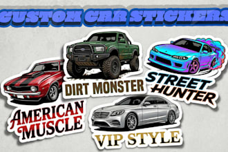 create custom car stickers and vector art
