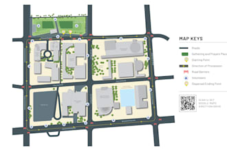 design clear event, venue, and festival maps for print and digital use