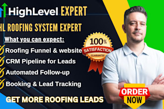 setup gohighlevel system for roofing contractor ghl construction website funnel