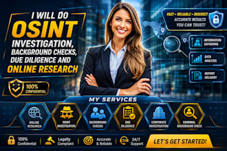 be your private investigator for background check, osint, social media screening