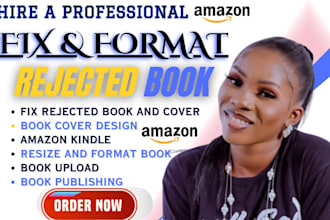 fix rejected book cover, design kindle book cover or design amazon kdp cover